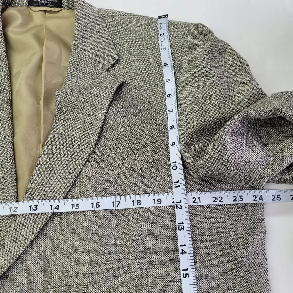 Meeting Street Blazer‎ Mens 46R SilkTweed 2-Button Lined Preppy Sport Coat